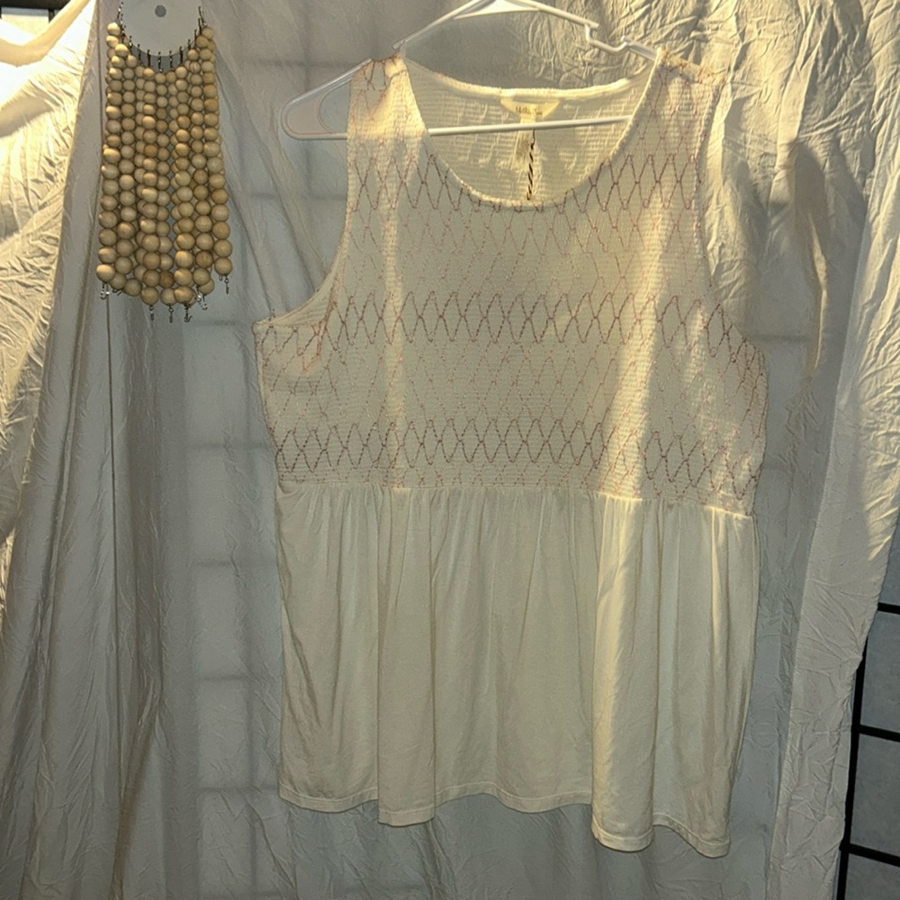 NWT - Matilda Jane Cream Sleeveless Peplum Top